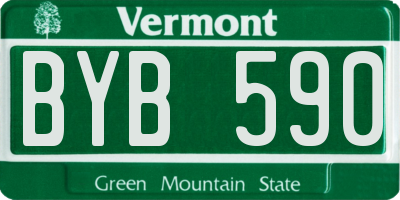 VT license plate BYB590