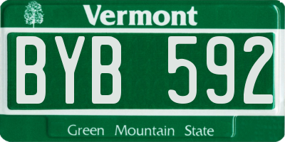 VT license plate BYB592