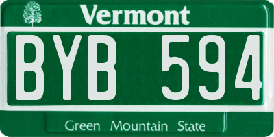VT license plate BYB594