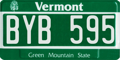 VT license plate BYB595