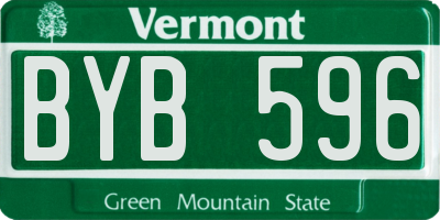 VT license plate BYB596