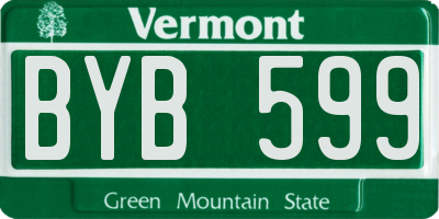 VT license plate BYB599