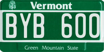 VT license plate BYB600