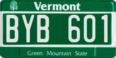 VT license plate BYB601