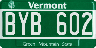 VT license plate BYB602