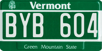 VT license plate BYB604