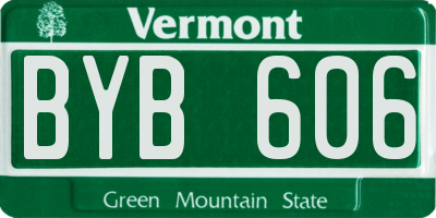 VT license plate BYB606