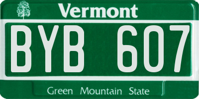 VT license plate BYB607