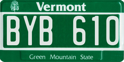 VT license plate BYB610