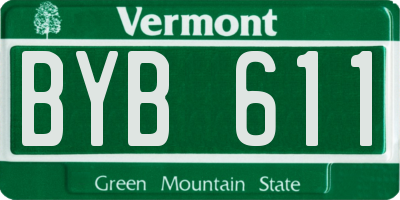 VT license plate BYB611