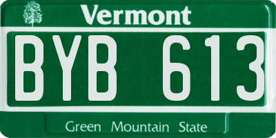 VT license plate BYB613