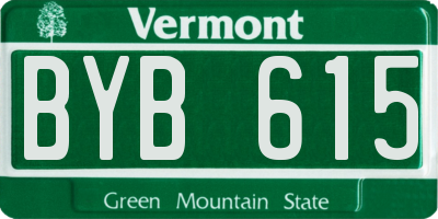 VT license plate BYB615