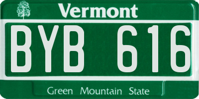 VT license plate BYB616