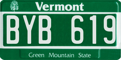 VT license plate BYB619
