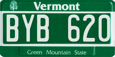 VT license plate BYB620