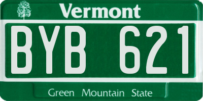 VT license plate BYB621