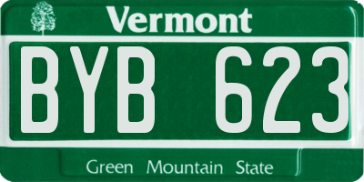 VT license plate BYB623