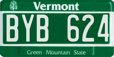 VT license plate BYB624