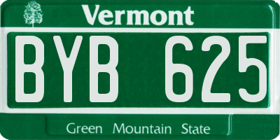 VT license plate BYB625