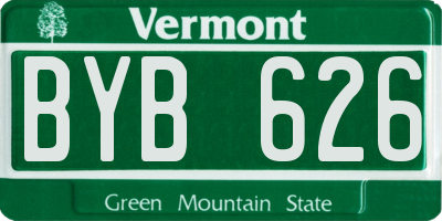 VT license plate BYB626