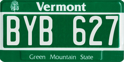 VT license plate BYB627