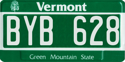 VT license plate BYB628