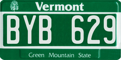 VT license plate BYB629