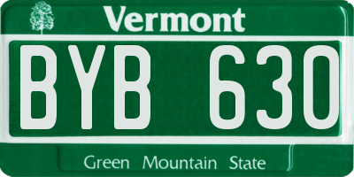 VT license plate BYB630