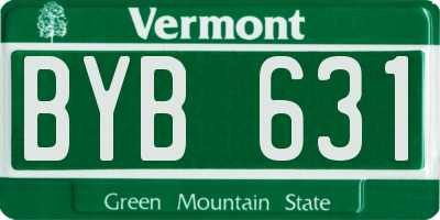VT license plate BYB631
