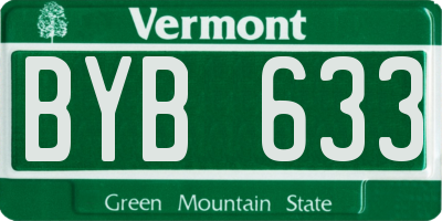 VT license plate BYB633