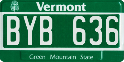 VT license plate BYB636