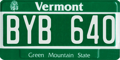 VT license plate BYB640