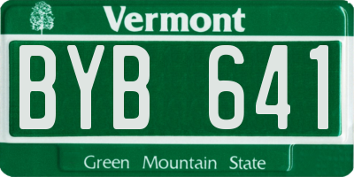 VT license plate BYB641