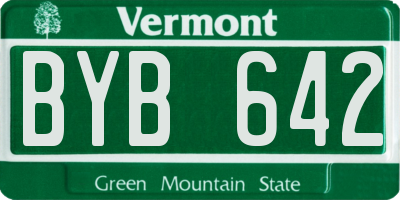 VT license plate BYB642