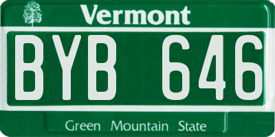 VT license plate BYB646