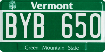 VT license plate BYB650