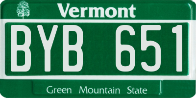 VT license plate BYB651