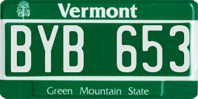 VT license plate BYB653