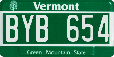 VT license plate BYB654