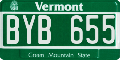 VT license plate BYB655