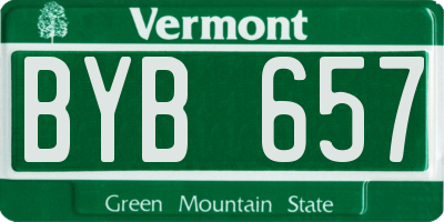 VT license plate BYB657