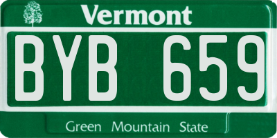 VT license plate BYB659