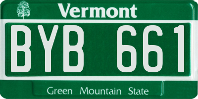 VT license plate BYB661
