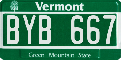 VT license plate BYB667