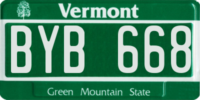 VT license plate BYB668