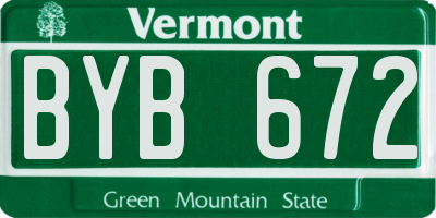 VT license plate BYB672