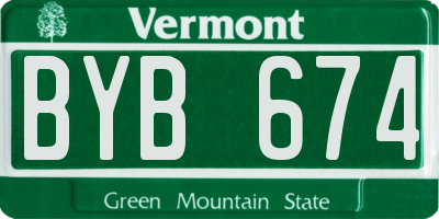 VT license plate BYB674