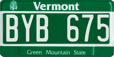 VT license plate BYB675