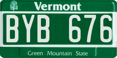 VT license plate BYB676