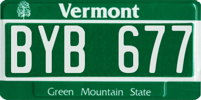 VT license plate BYB677